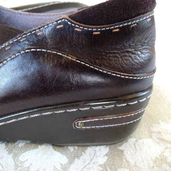 Spring Step Brown Burbank Leather Slip On Clogs EU 42 US 10.5-11 - Picture 7 of 11